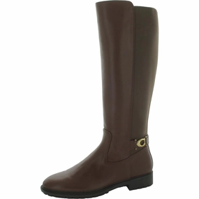 Faith Womens Faux Leather Tall Knee-High Boots Womens Casual Boots clearance