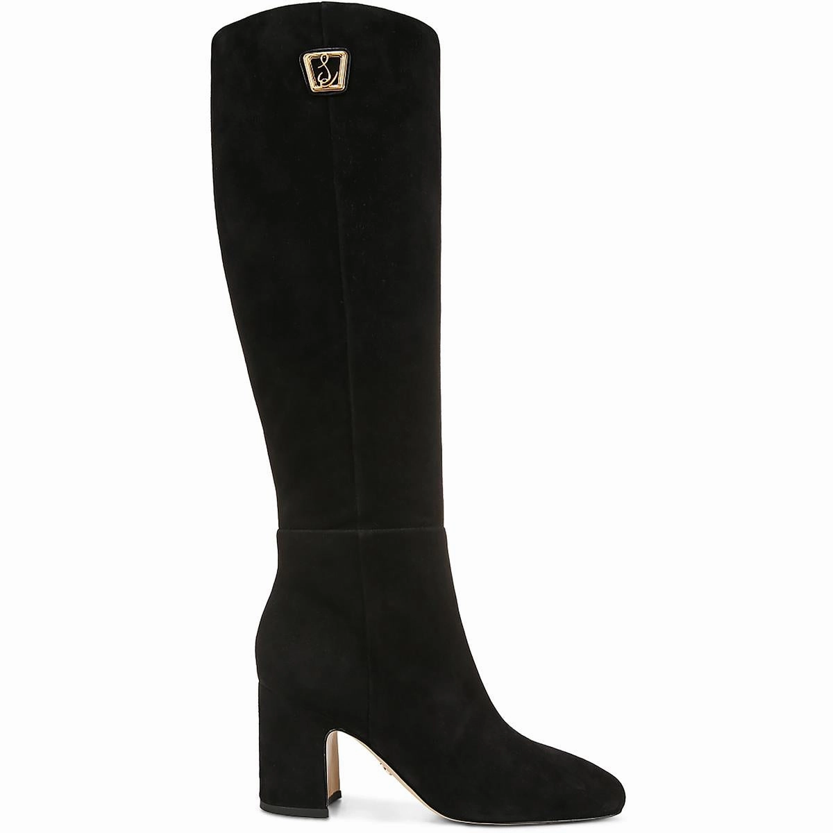 Faren Womens Leather Square Toe Knee-High Boots
