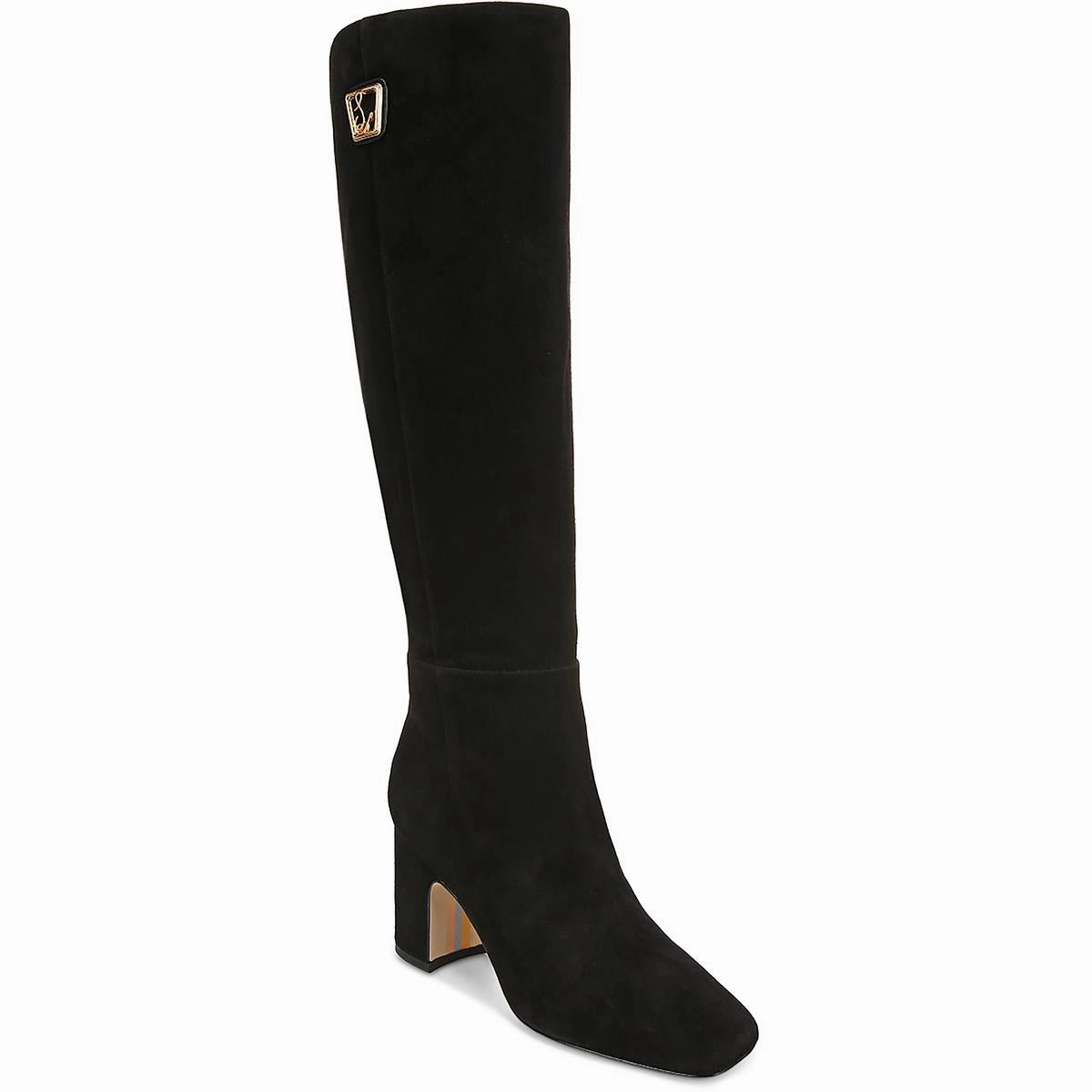 Faren Womens Leather Square Toe Knee-High Boots