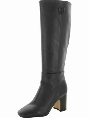 Faren Womens Leather Square Toe Knee-High Boots High-quality Womens Boots discount