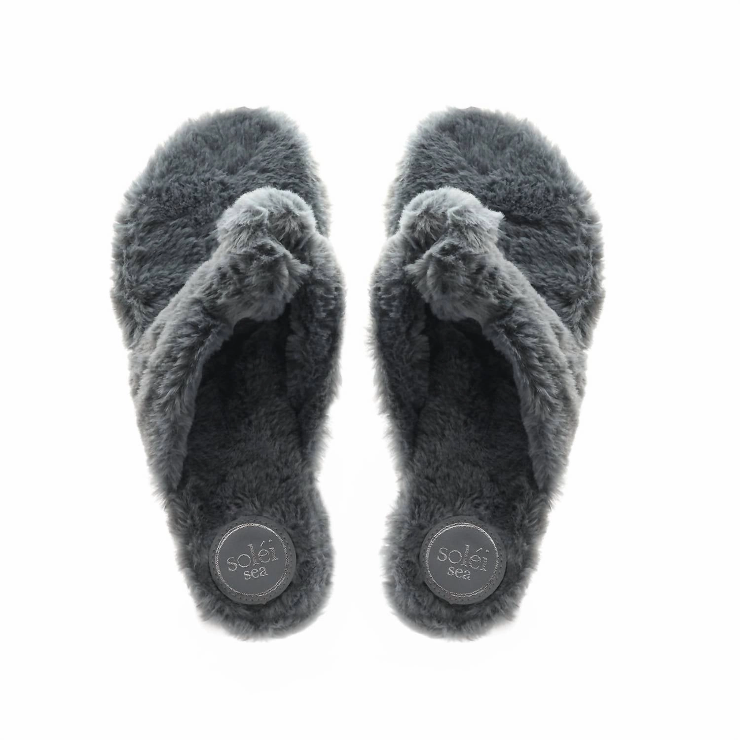 Faux Fur Flip Flop In Mink