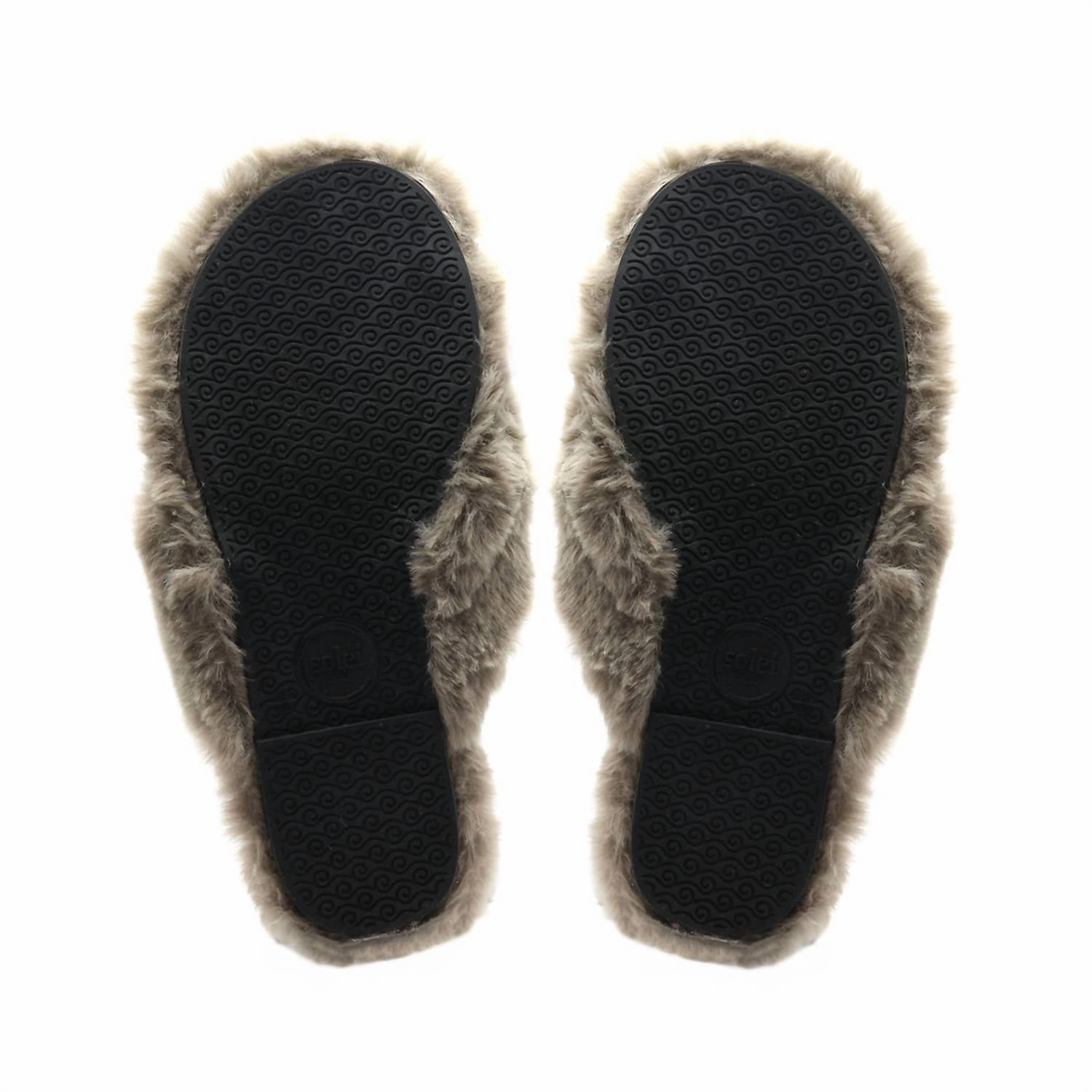 Faux Fur Flip Flop In Sable (Izzie)