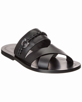 Ferragamo Giotto Leather Sandal Discount Mens Beach Sandals