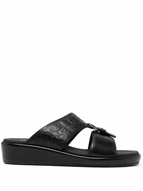 Ferragamo Murray Men's Sandals Black Discount Mens Beach Sandals