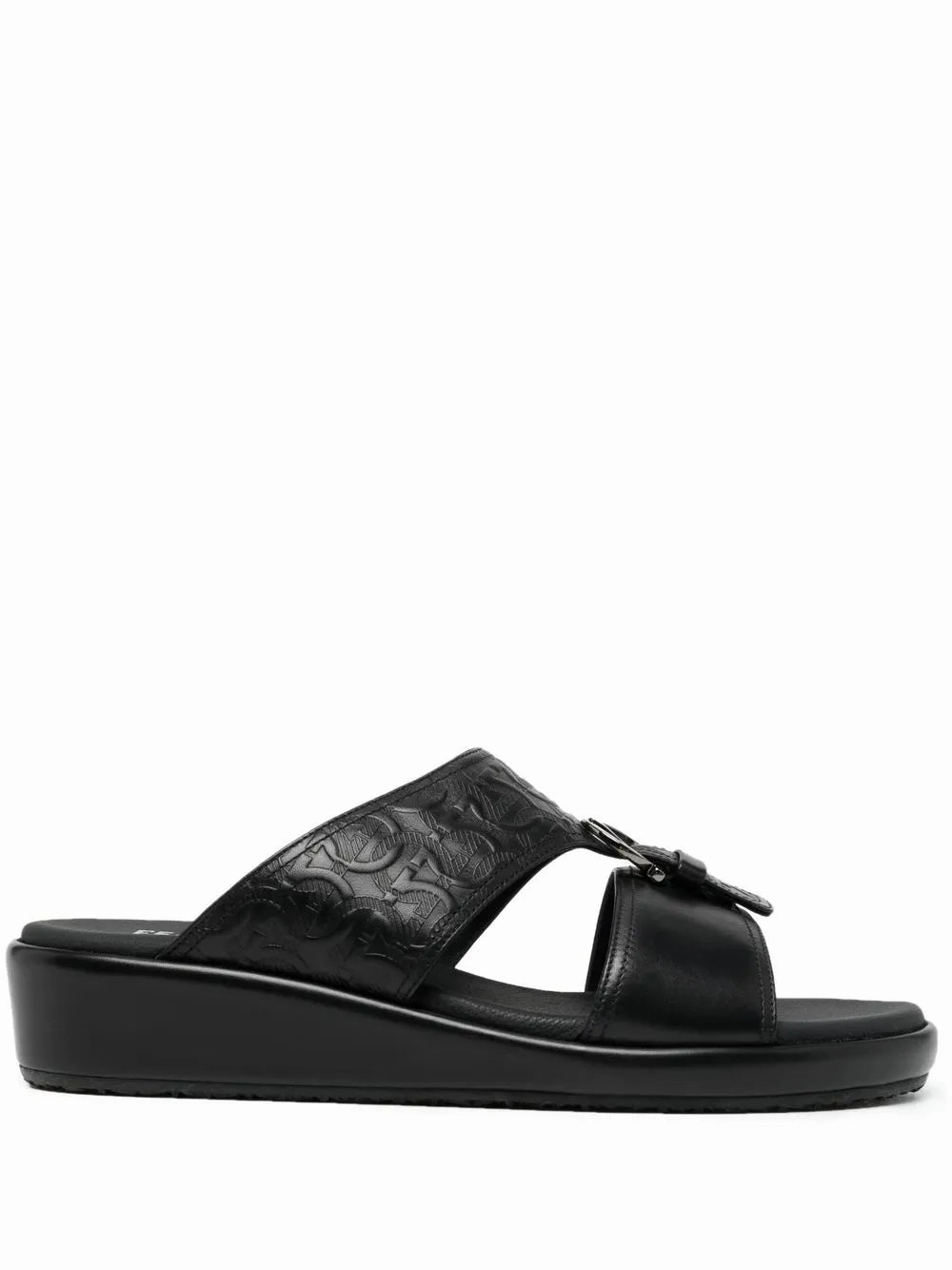 Ferragamo Murray Men's Sandals Black Discount Mens Beach Sandals