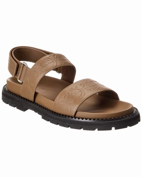 Ferragamo Notorius Leather Sandal Discount Mens Beach Sandals