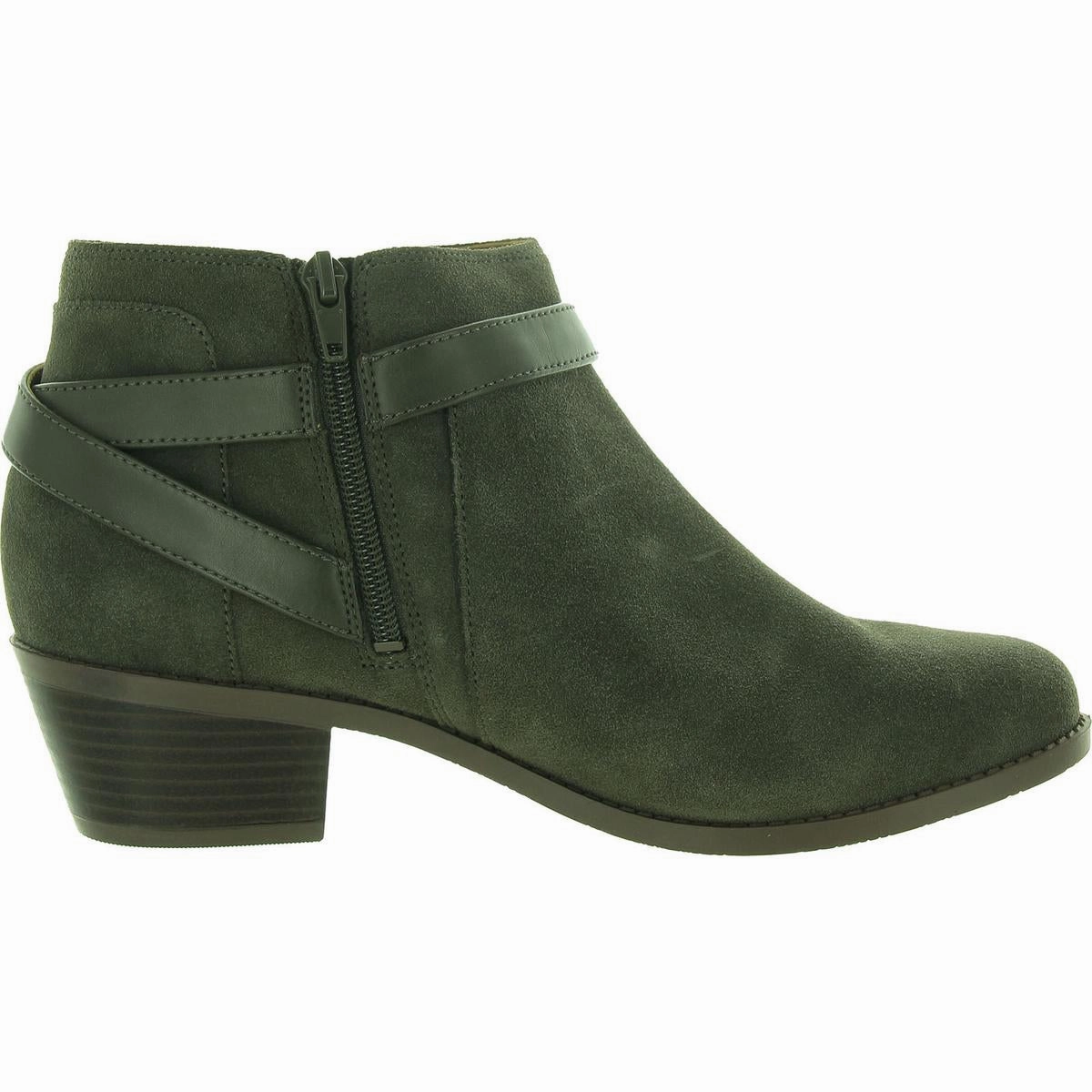 Finn Womens Zipper Block Heel Ankle Boots