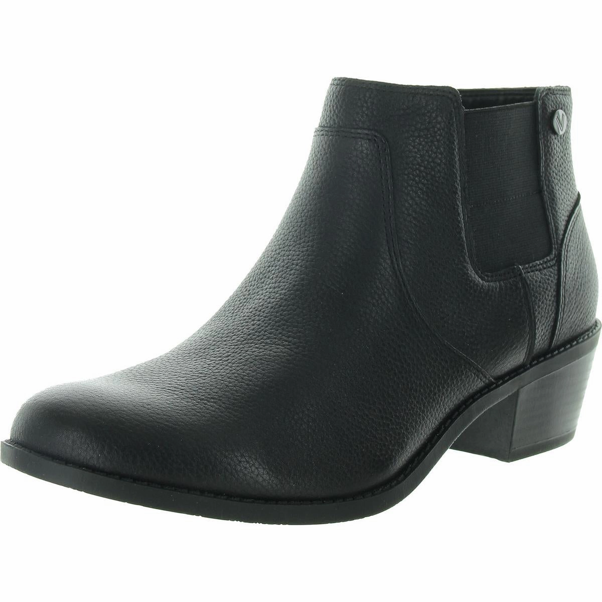 Finn Womens Zipper Block Heel Ankle Boots