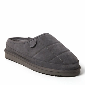 Fireside by Dearfoams Men's Grafton Quilted Genuine Shearling Clog Slipper Mens Slippers clearance sale
