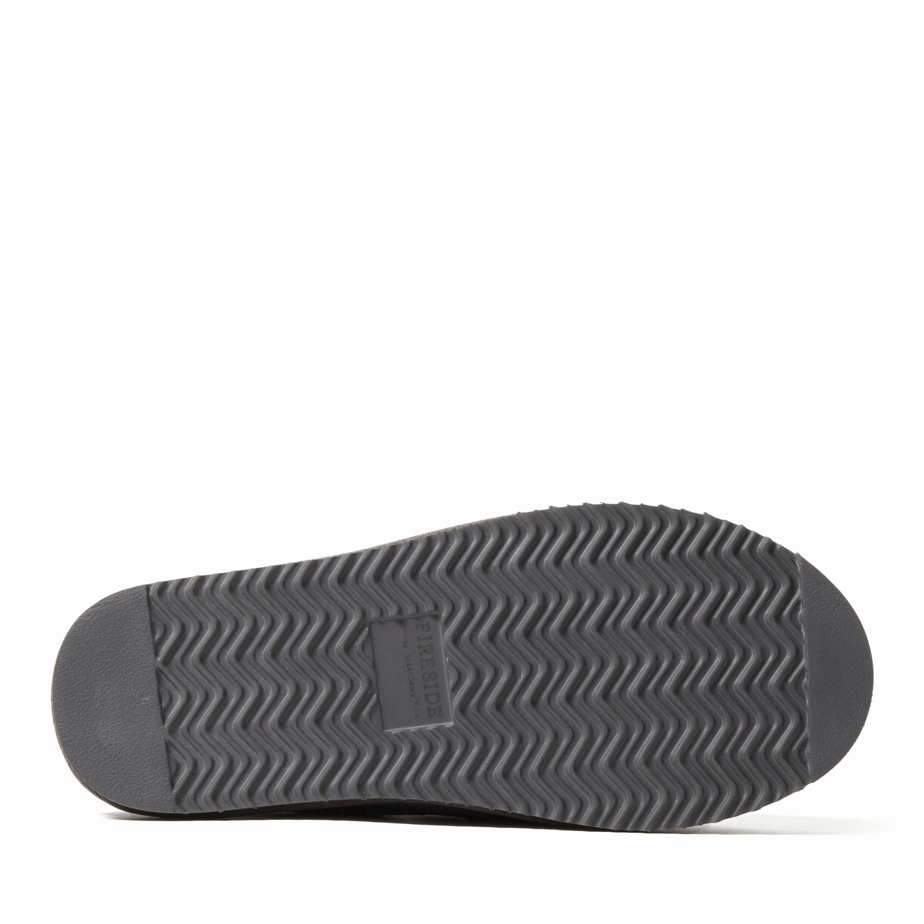 Fireside by Dearfoams Men's Grafton Quilted Genuine Shearling Clog Slipper