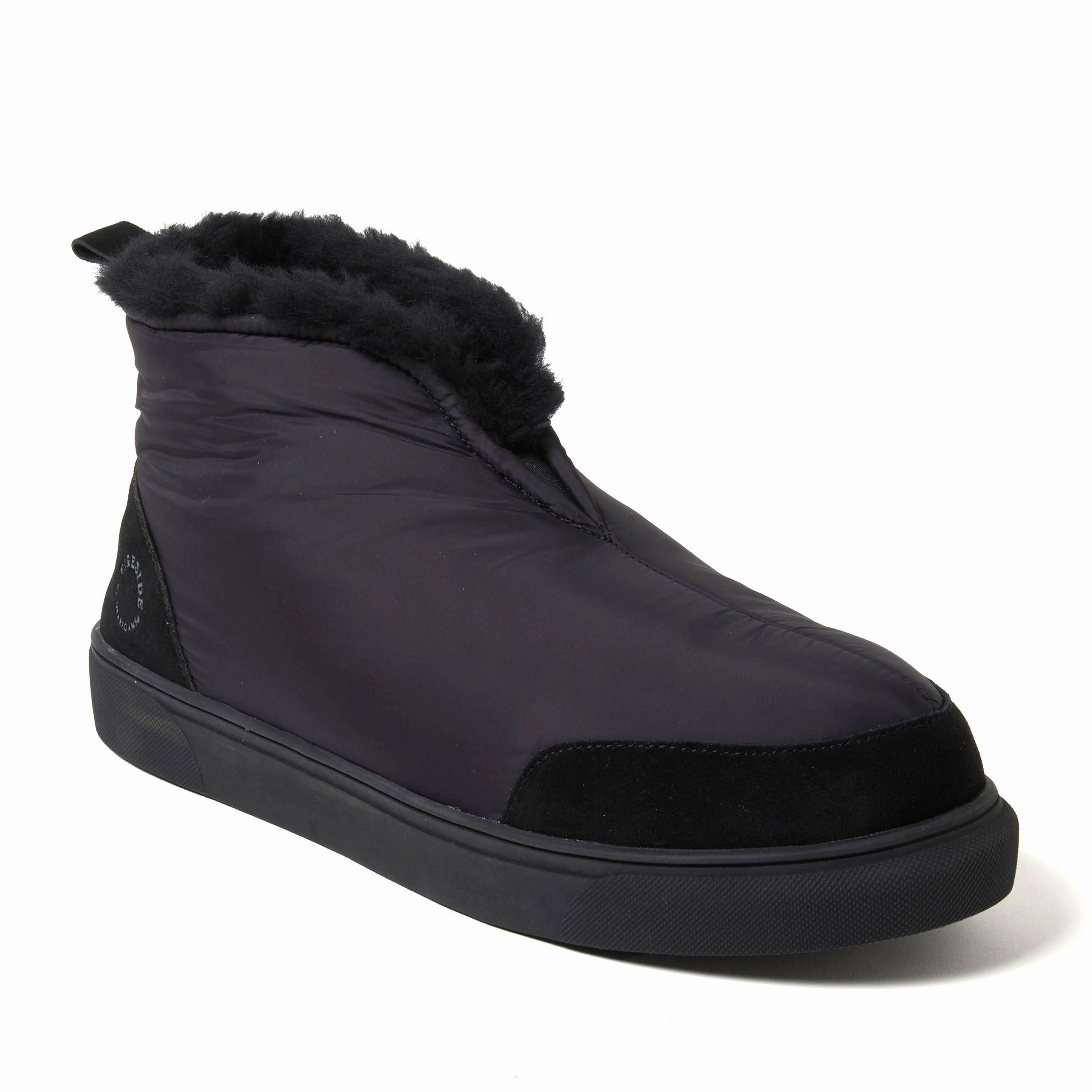 Fireside by Dearfoams Men's Shearling Warm Up Bootie Mens Slippers clearance sale