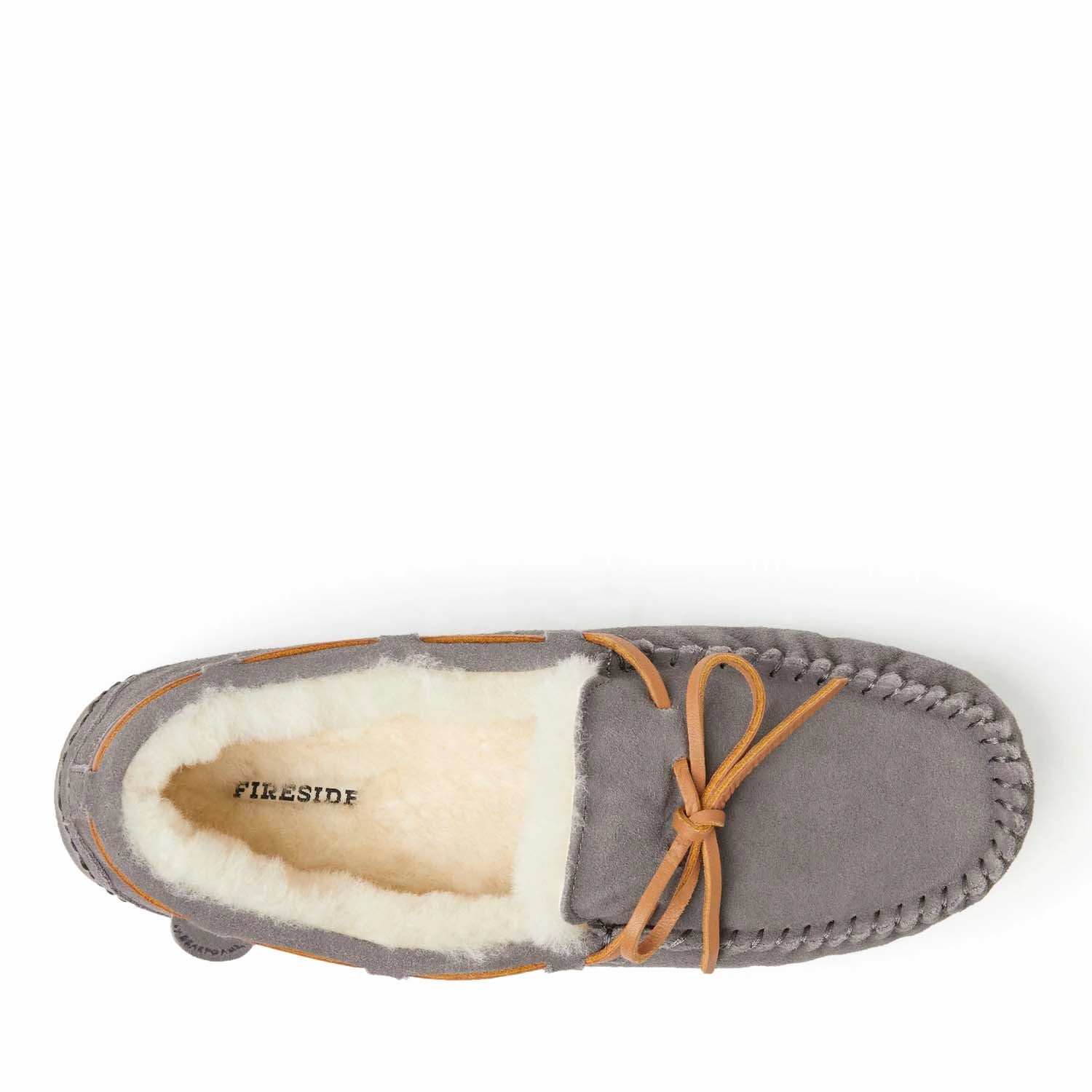 Fireside By Dearfoams Men's Victor Genuine Shearling Moccasin with Tie