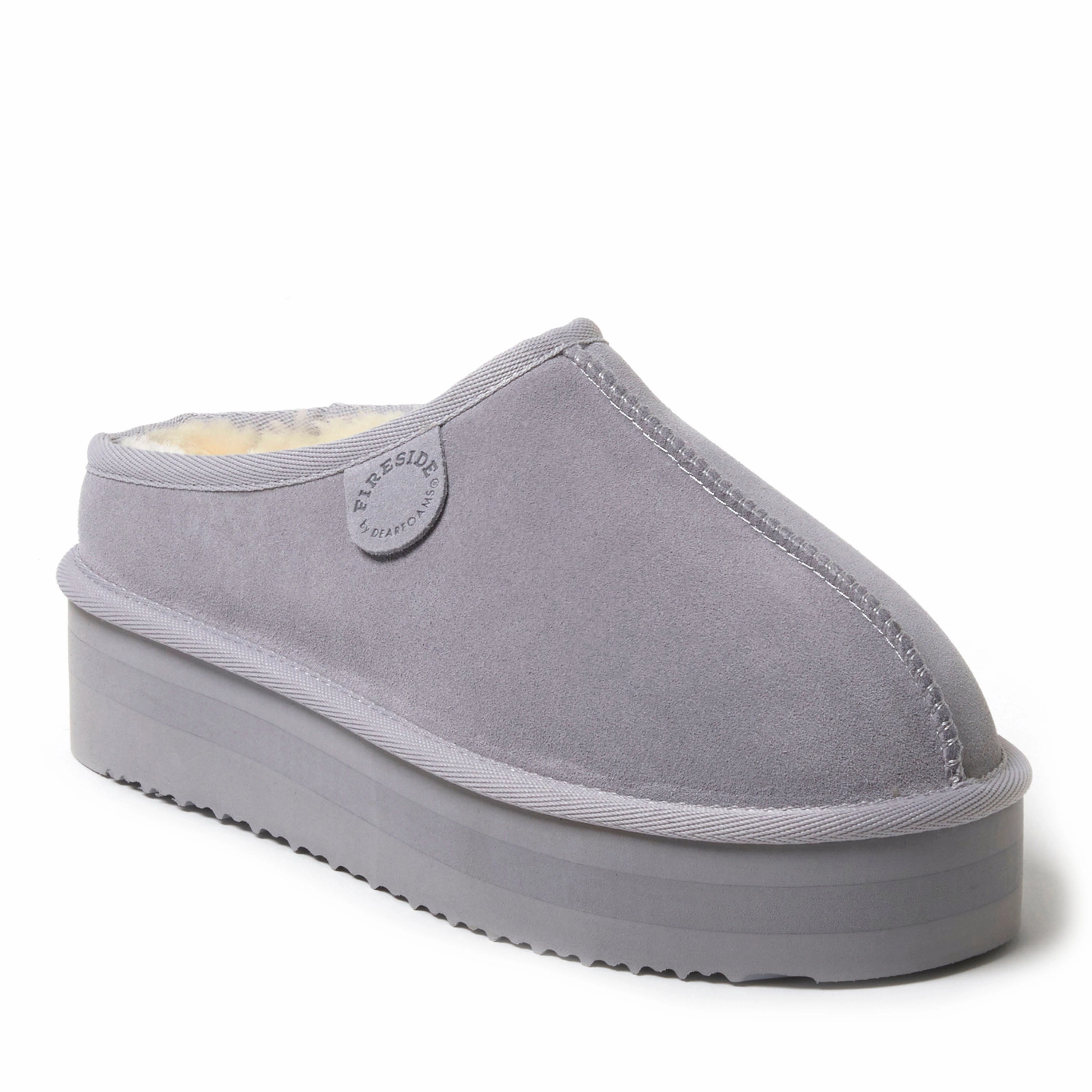 Fireside by Dearfoams Women's Queenstown Genuine Shearling Platform Clog