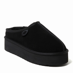 Fireside by Dearfoams Women's Queenstown Genuine Shearling Platform Clog Cozy Womens Slippers discount