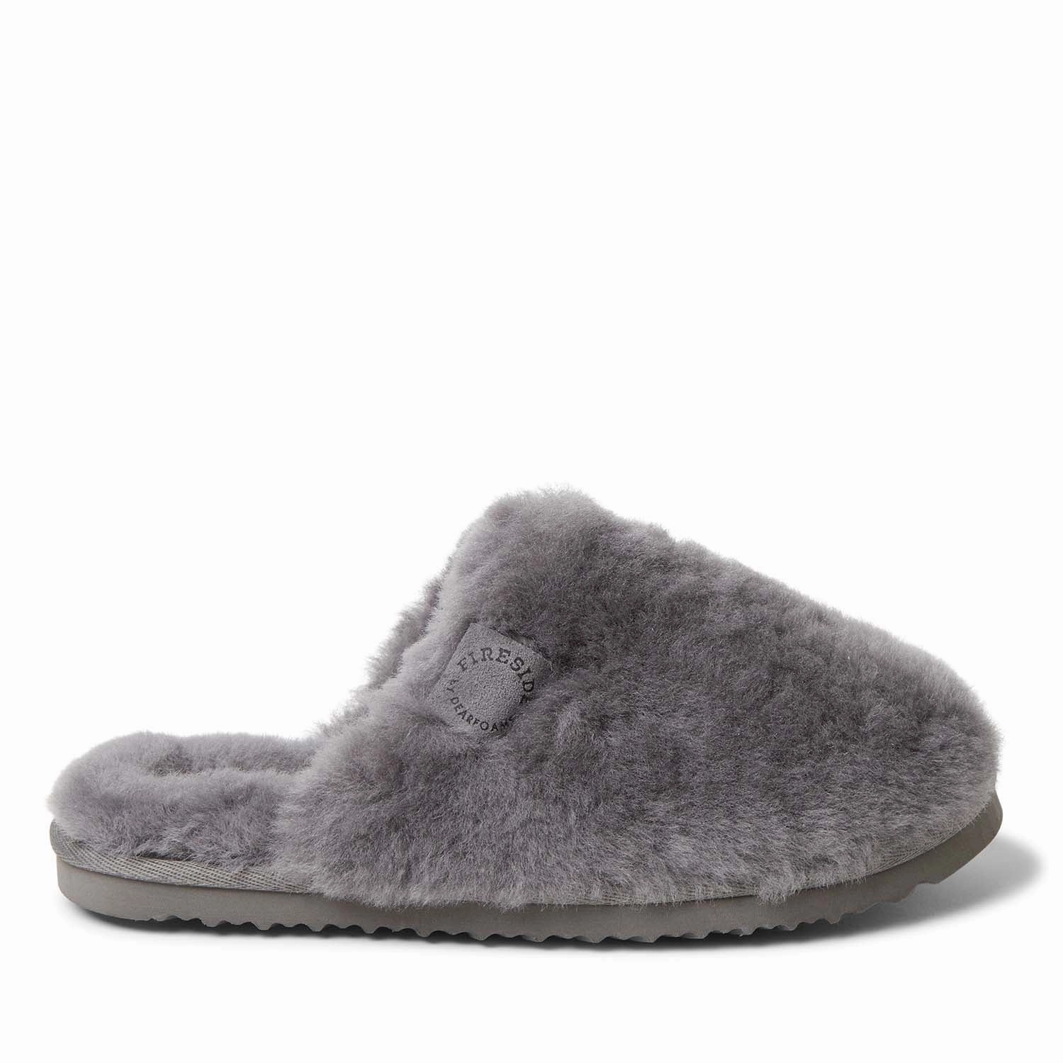 Fireside By Dearfoams Women's Shelly Beach Genuine Shearling Scuff Slippers