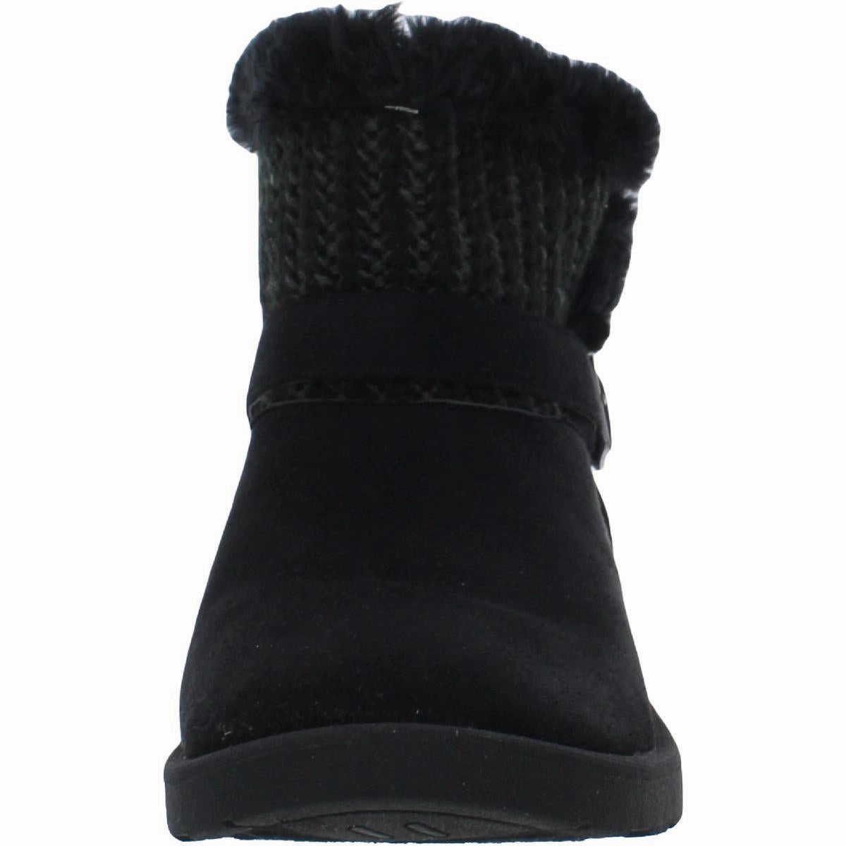FLURRY Womens Faux Leather Cold Weather Shearling Boots