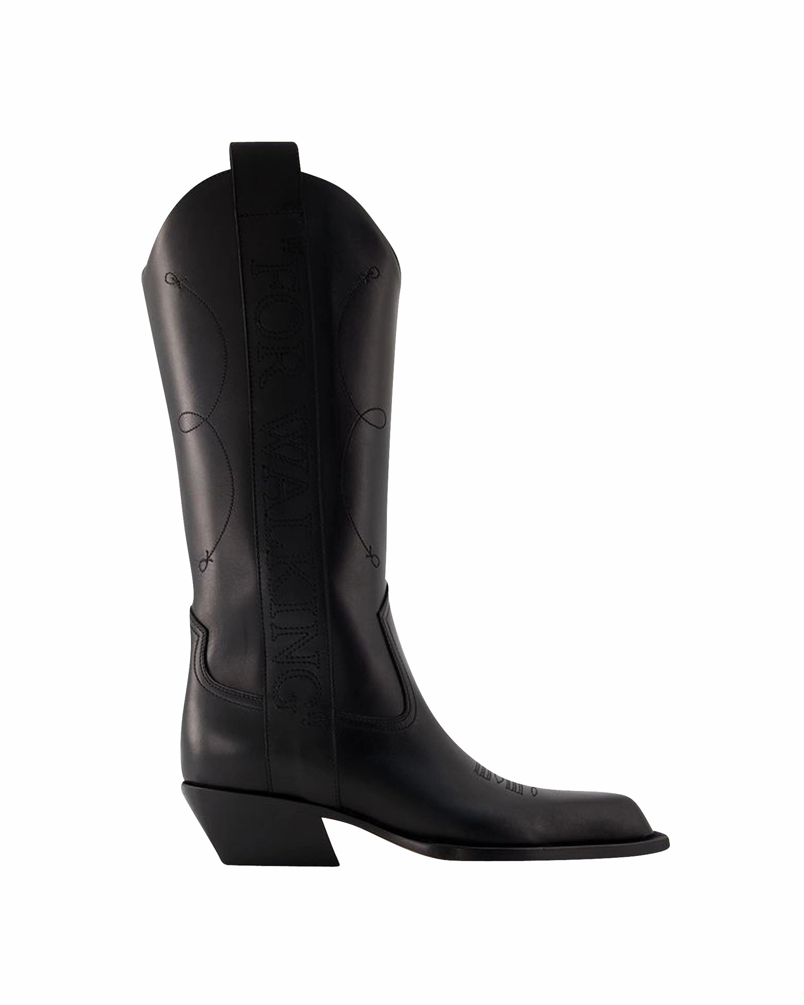 For Walking Boots - Off White - Leather - Black Sale on Womens Trendy Boots