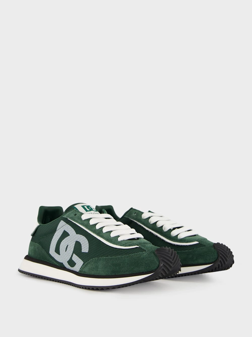 Forest Green Low-Top Suede Sneakers