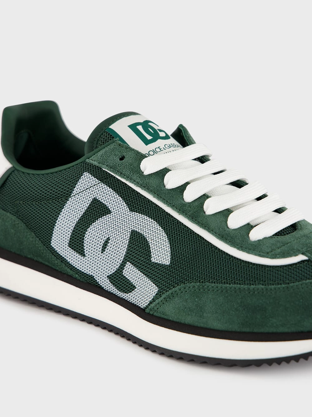 Forest Green Low-Top Suede Sneakers