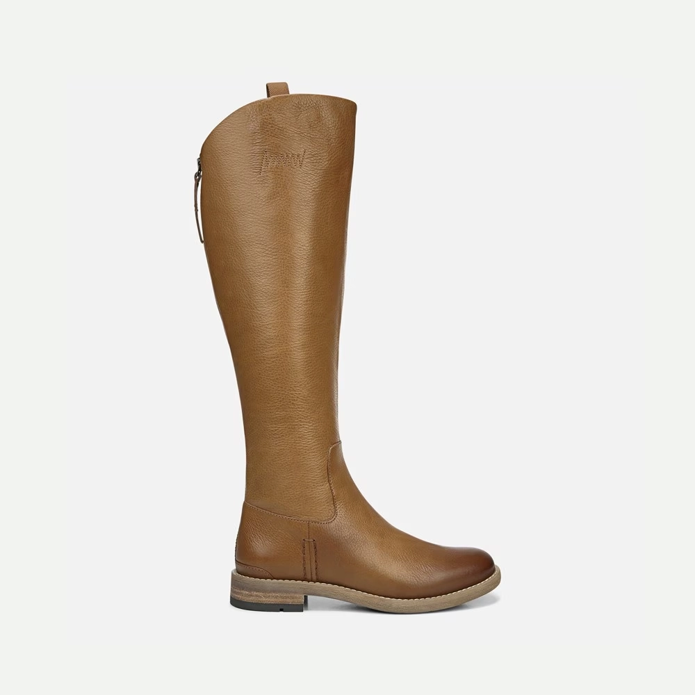 Franco Sarto Meyer Boots Women's US 6 Brown Leather Almond Toe Knee High ZPO3534
