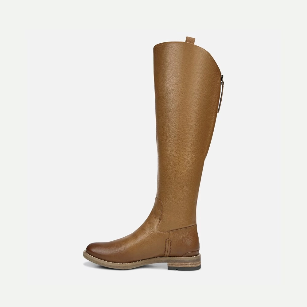 Franco Sarto Meyer Boots Women's US 6 Brown Leather Almond Toe Knee High ZPO3534
