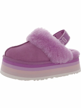 Funkette Womens Suede Shearling Slip-On Slippers Cozy Womens Slippers discount