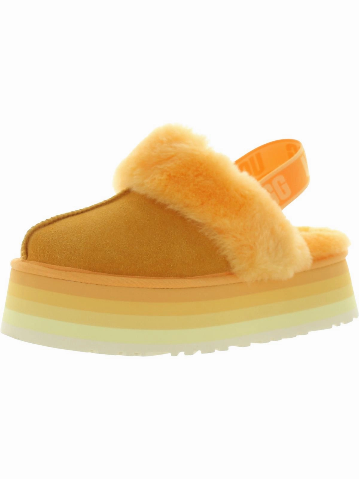 Funkette Womens Suede Shearling Slip-On Slippers