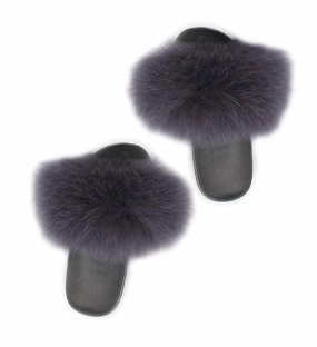 Furries Slides In Charcoal Womens Slippers at low price