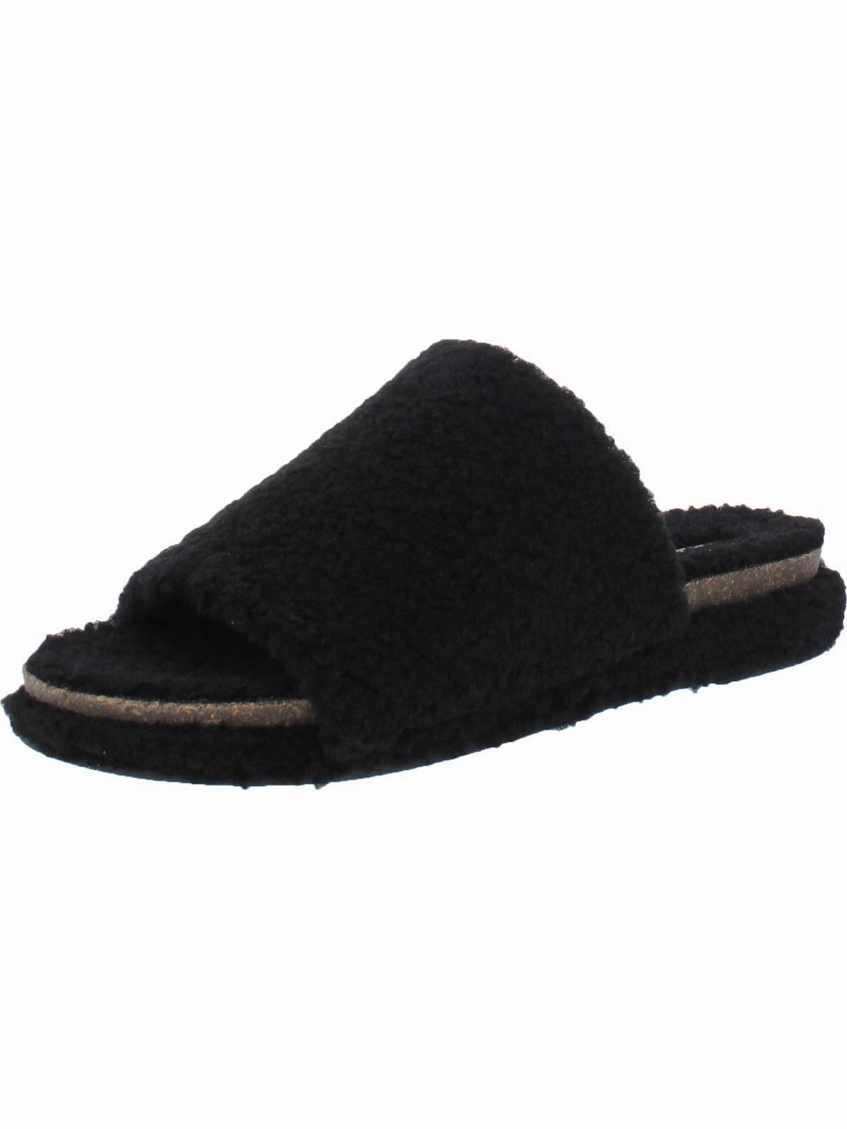Gadini Womens Faux Fur Open Toe Fleece Slippers