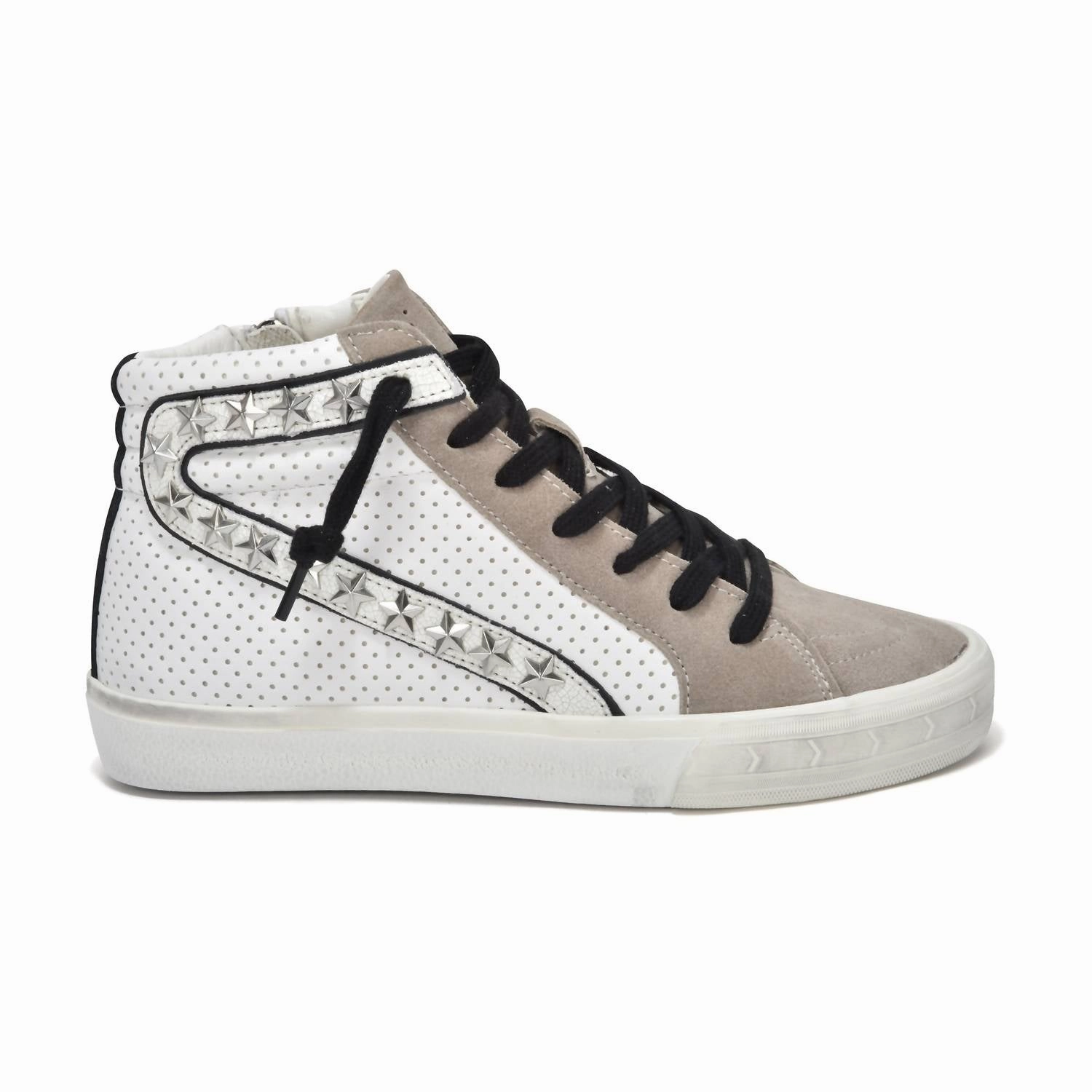 Gadol High Top In White/taupe Multi
