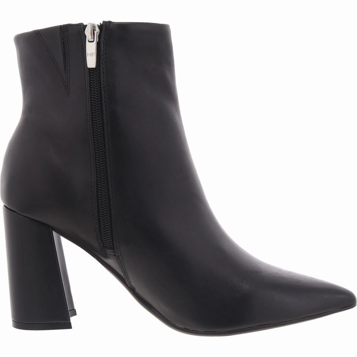 Gaylen Womens Block Heel Leather Ankle Boots