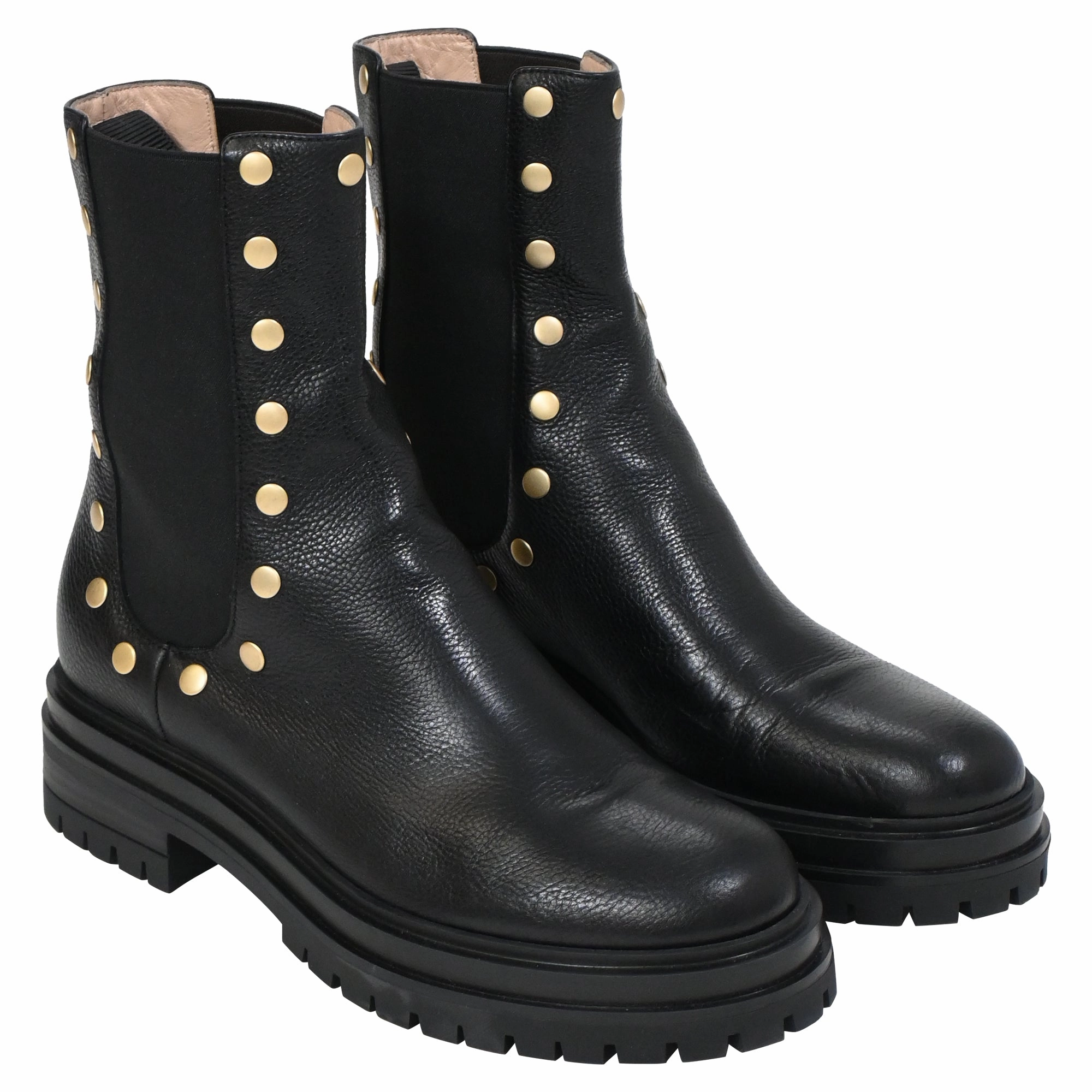 Gianvito Rossi Flair Stud Boots in Black Leather