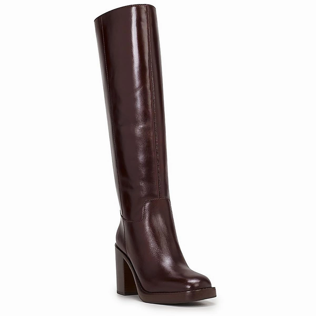 GIBI Womens Extra Wide Calf Leather Knee-High Boots