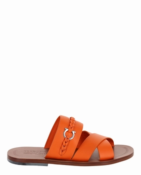 Giotto Leather Slides Discount Mens Beach Sandals