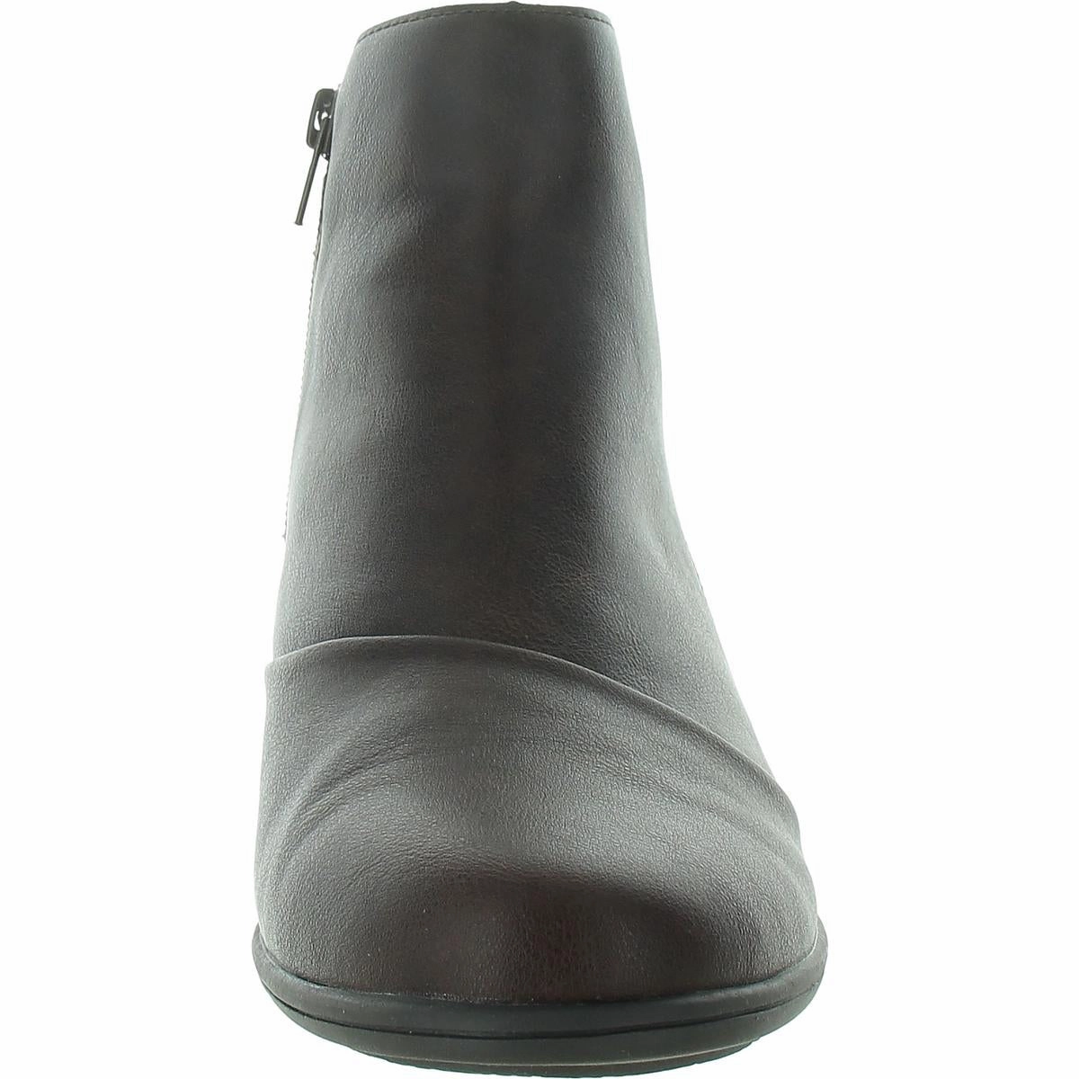 Giselle Womens Buckle Faux Leather Ankle Boots