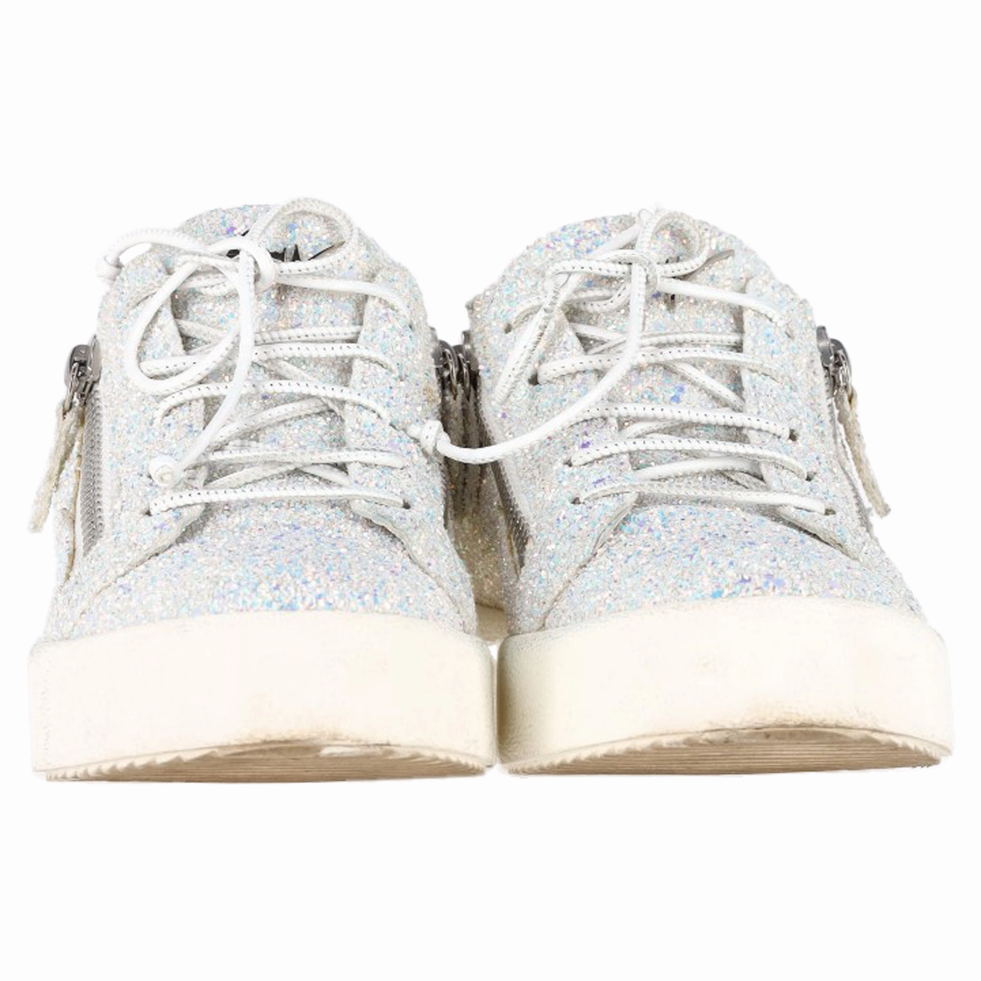 Giuseppe Zanotti May London Sneakers in White Glitter