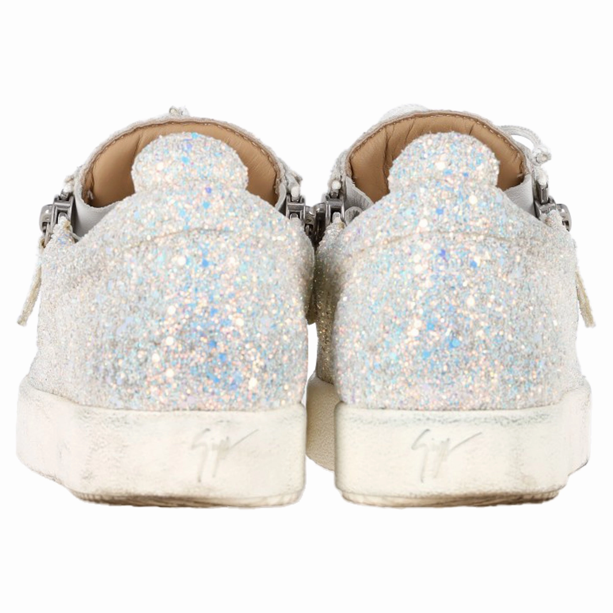 Giuseppe Zanotti May London Sneakers in White Glitter