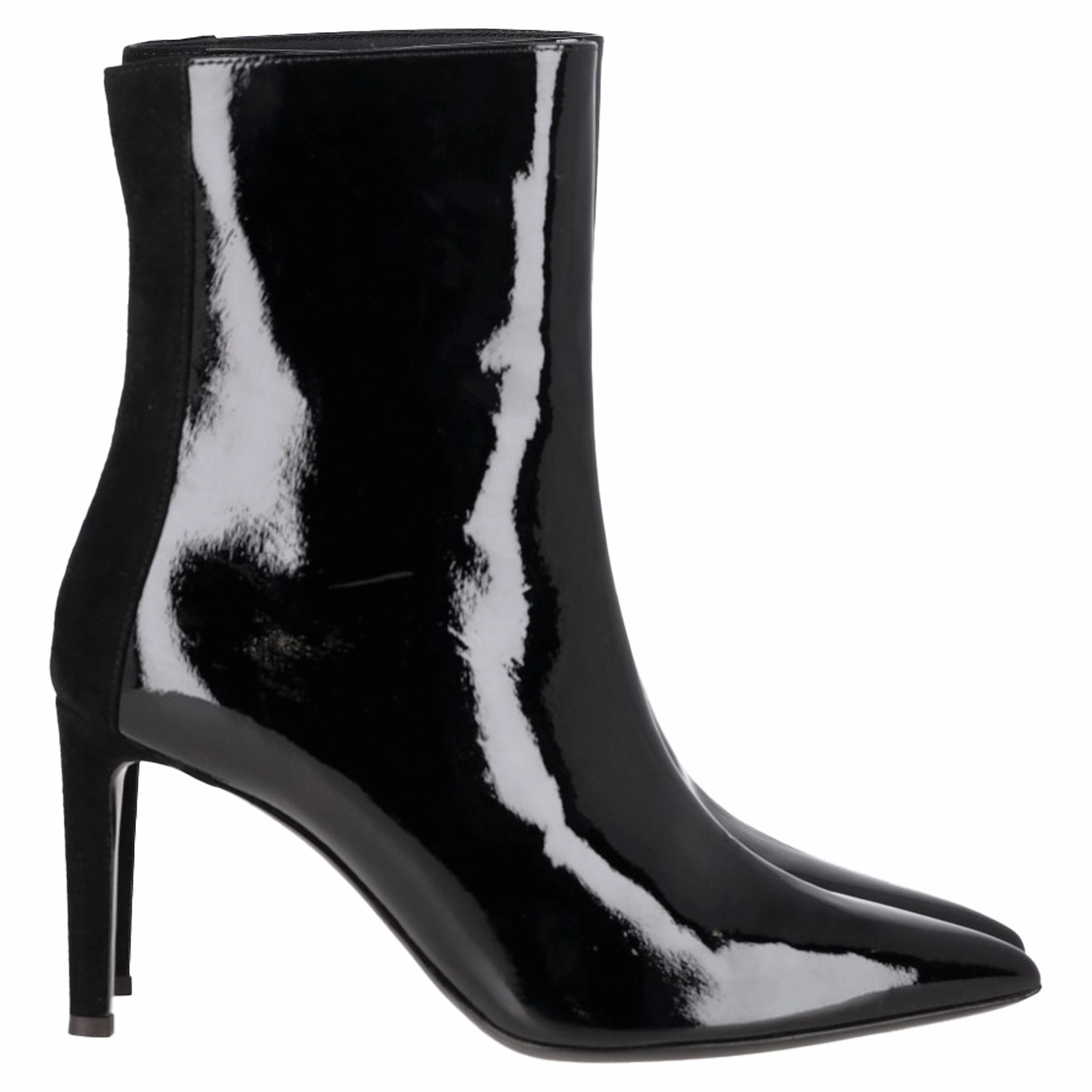 Giuseppe Zanotti Pointed Toe Ankle Boots in Black Patent Leather Womens Winter Boots promo deal