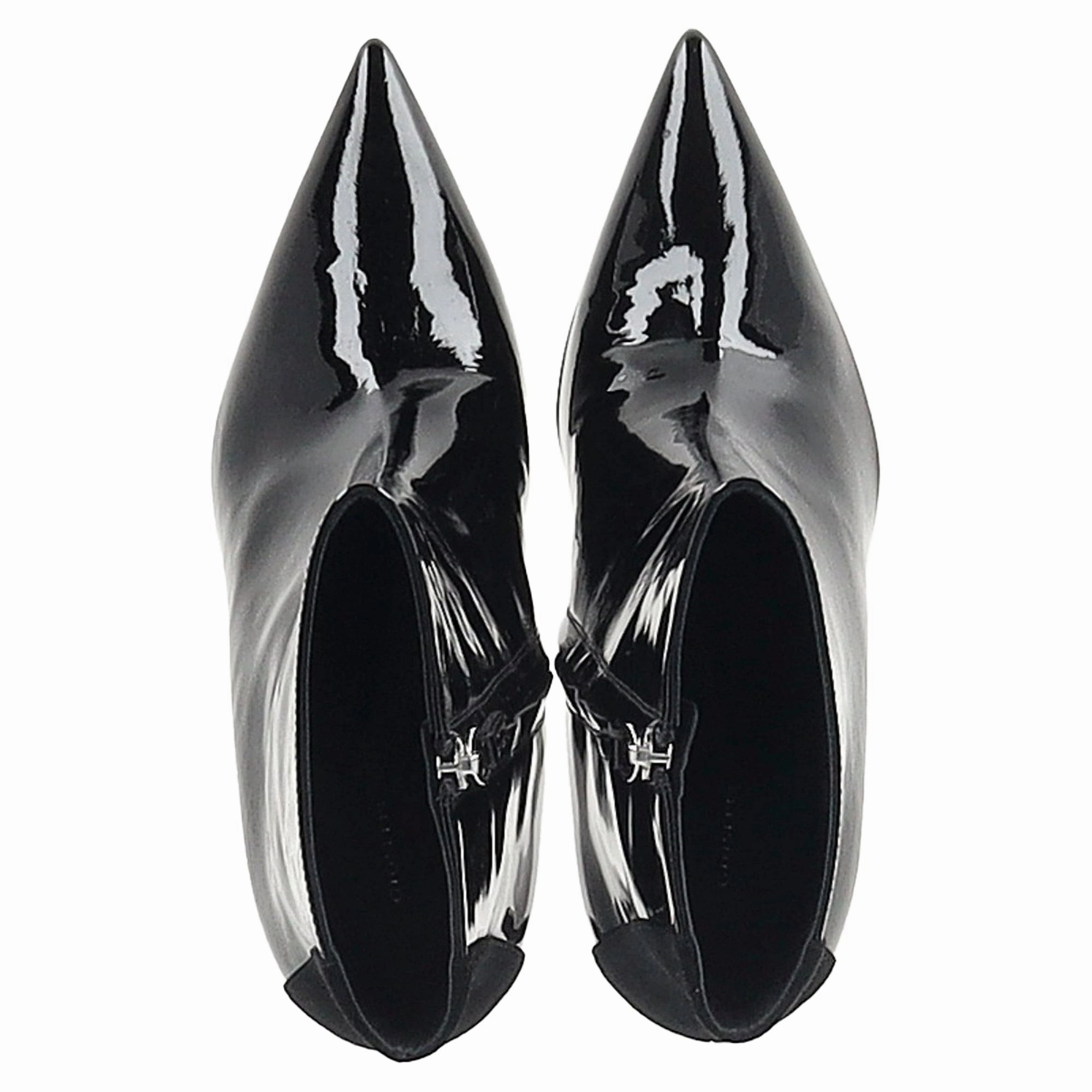 Giuseppe Zanotti Pointed Toe Ankle Boots in Black Patent Leather