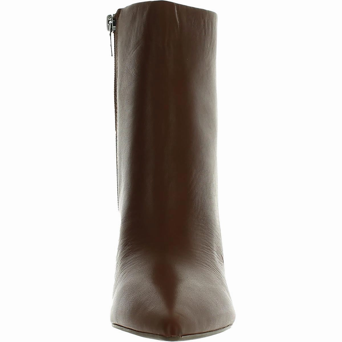 Glorena Womens Leather Pointed Toe Booties