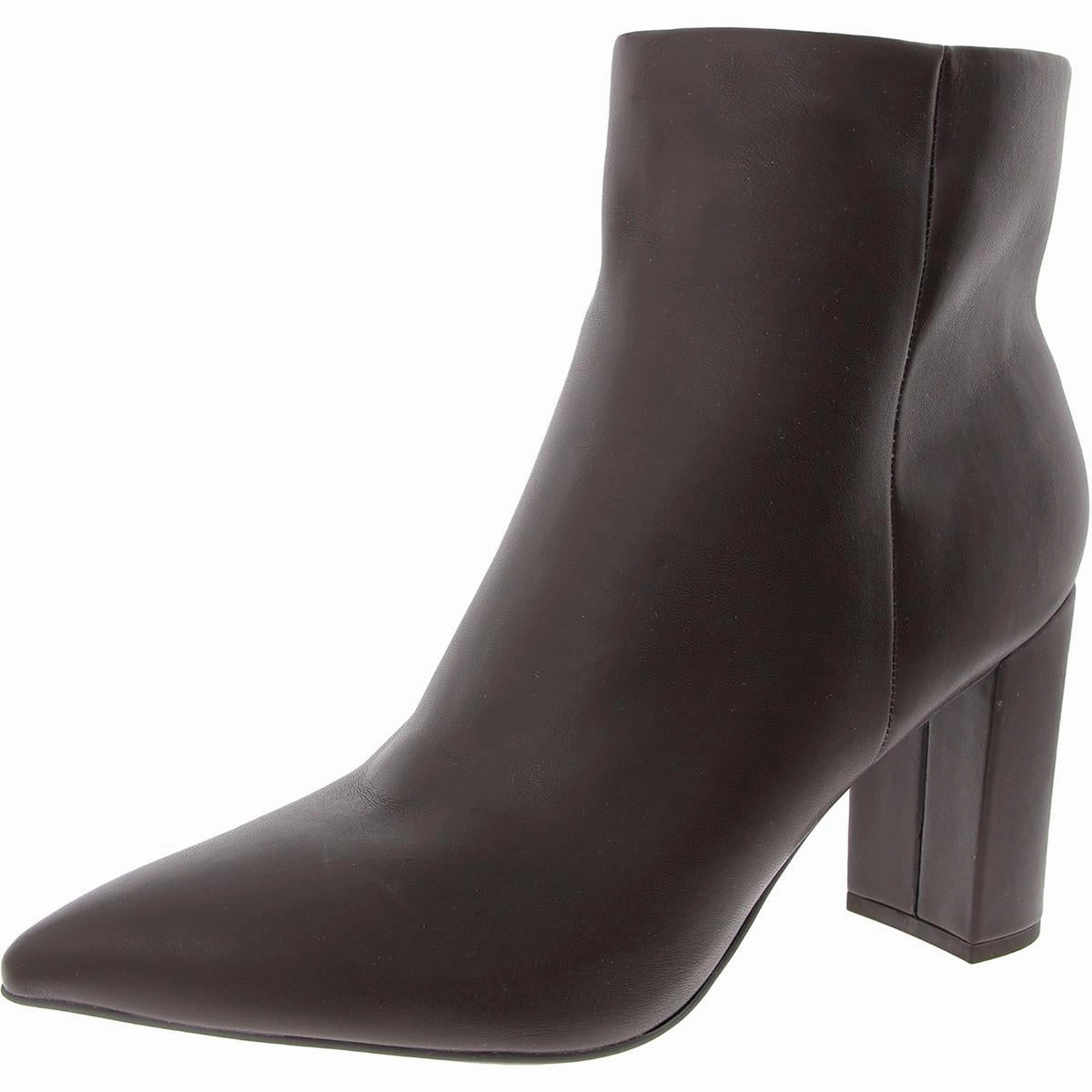 Glorena Womens Leather Pointed Toe Booties