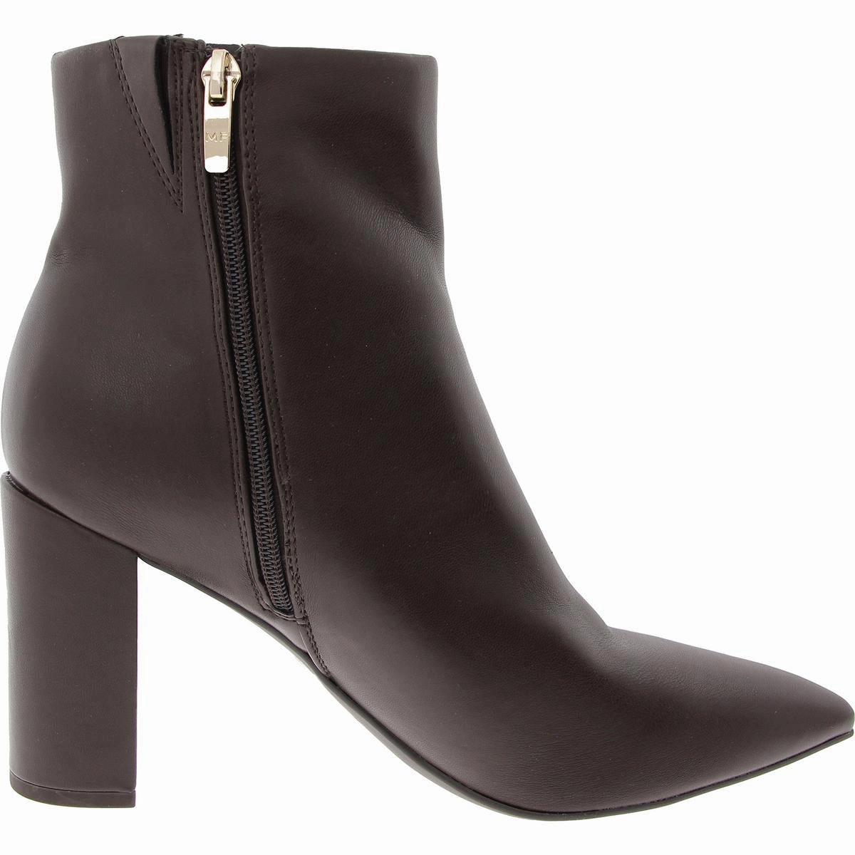 Glorena Womens Leather Pointed Toe Booties