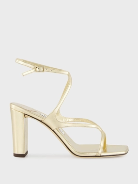 Gold Azie Metallic Nappa Leather Sandals Womens Sandals mega clearance