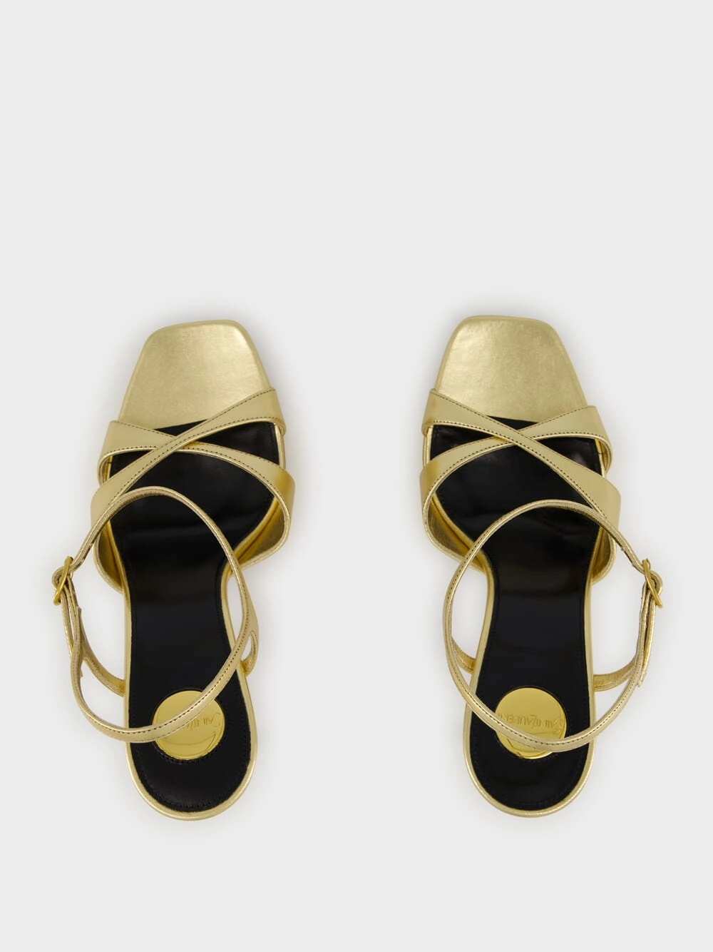 Gold Debbie Platform Sandals in Metallic Leather