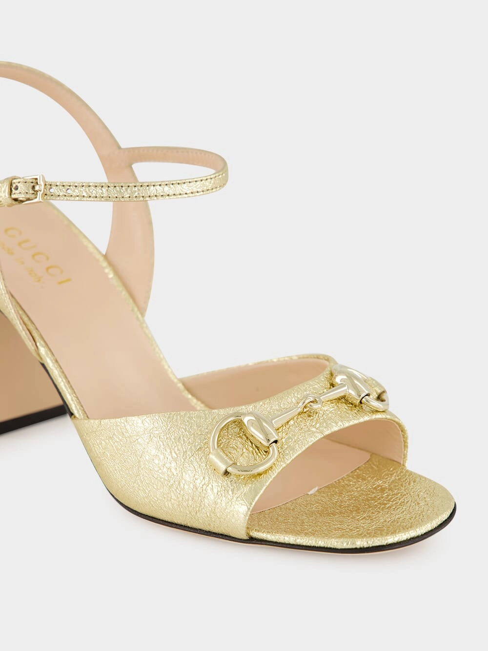 Gold Metallic Leather Horsebit Sandals
