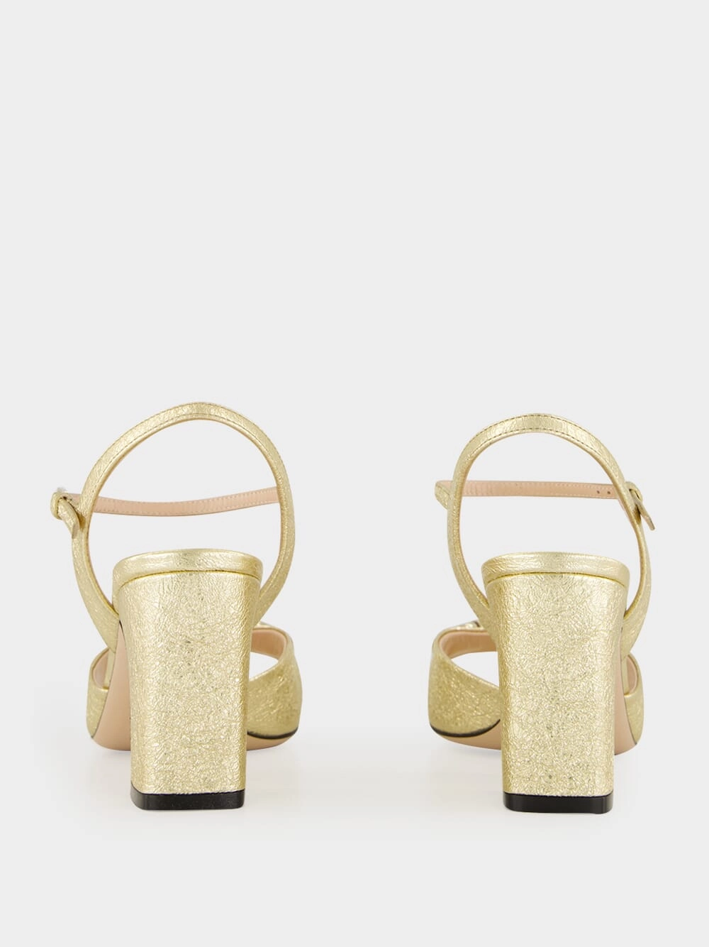 Gold Metallic Leather Horsebit Sandals