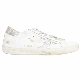 Golden Goose silver crystal distressed sneakers Best-selling Womens Sneakers