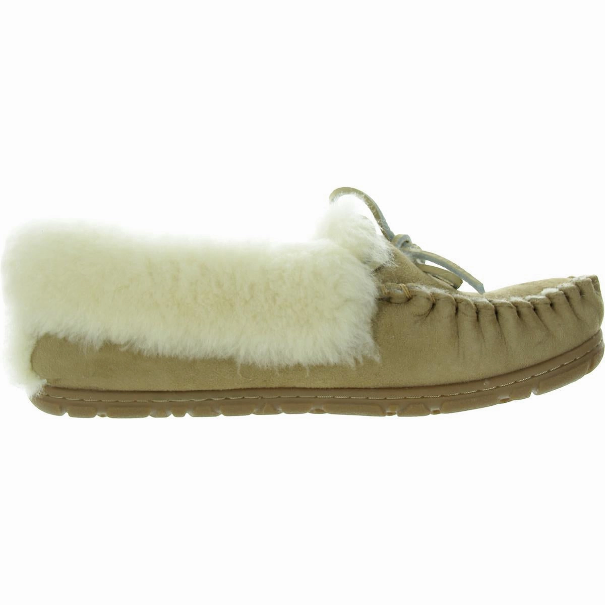 Good Moccasins Womens Bow Fur Moccasin Slippers
