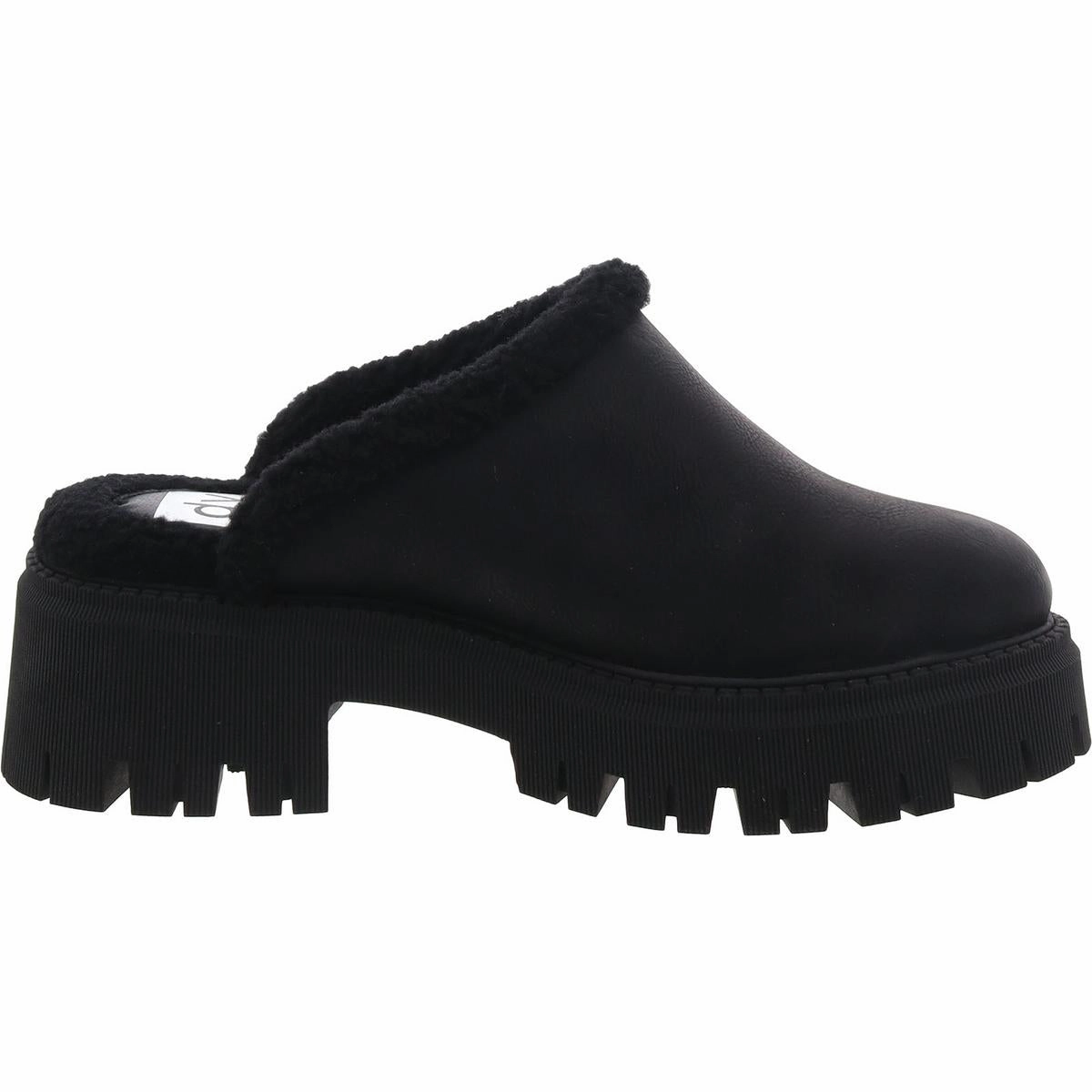 Gracelyn Womens Faux Leather Platform Loafer Slippers