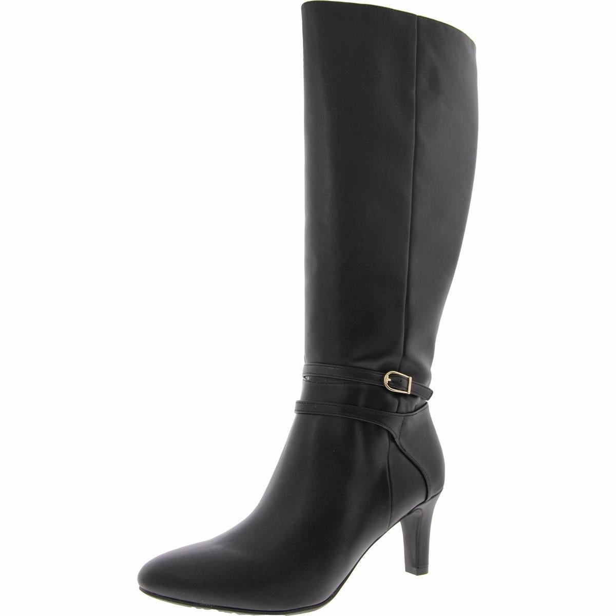 Guild  Womens Solid Faux Leather Knee-High Boots